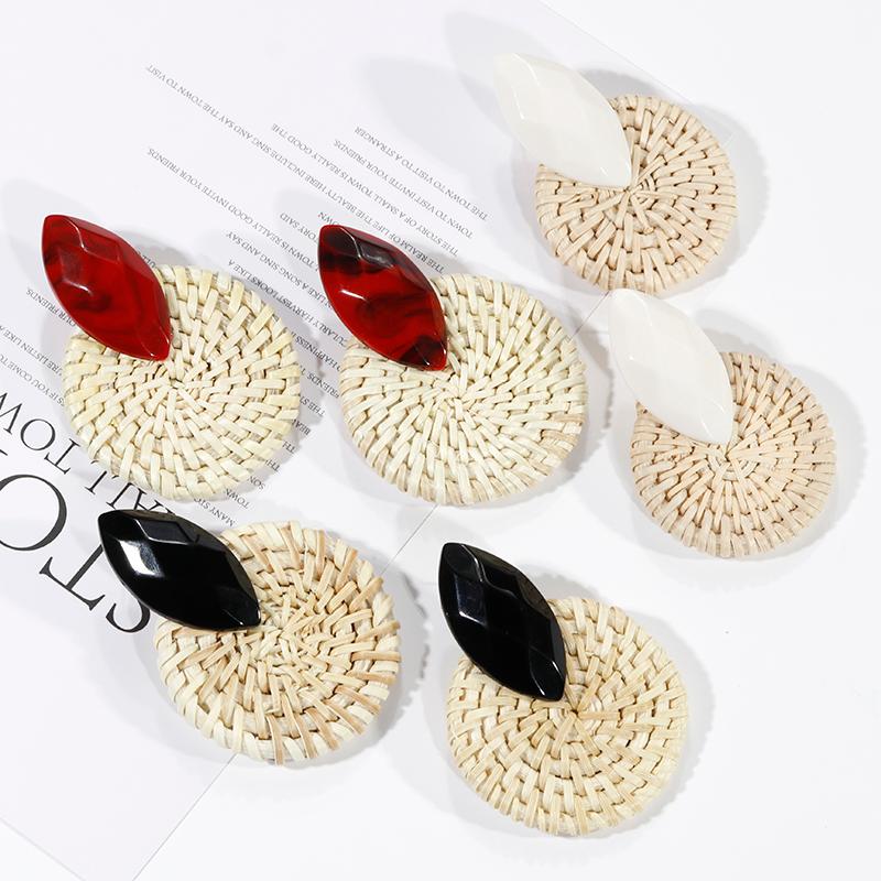 

Dangle & Chandelier AENSOA Trendy Unique Rattan Drop Earrings Women Statement Ethnic Knit Bohemia 2021 Jewelry Gift