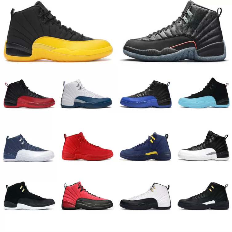 

2022 Fashion men basketball shoes jumpman 12 University Gold 12s Indigo Reverse Flu Game Dark Concord platform mens trainers outdoor comfortable sports sneakers, Box