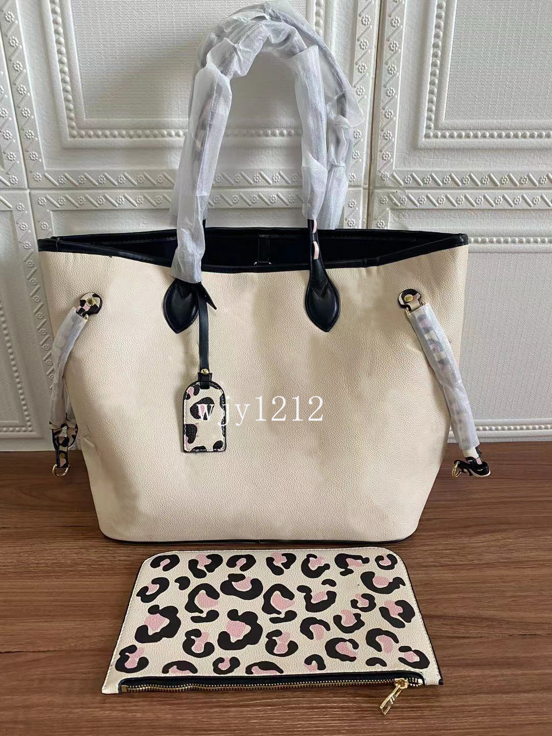 

Classic high-quality luxury designer totes wallet hLadies embossed tote ladies fashion messenger bag handbags wallets free ship, White