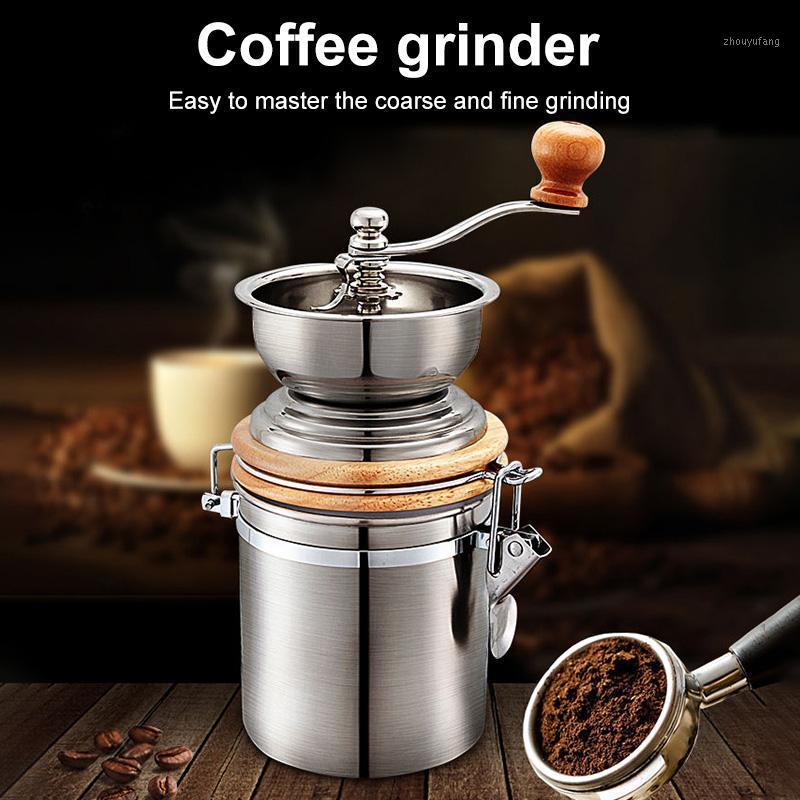 

Manual Coffee Grinders 304 Stainless Steel Grinder Household Small Bean Pepper Spice Mills Machine Conical Portable Kitchen Tool