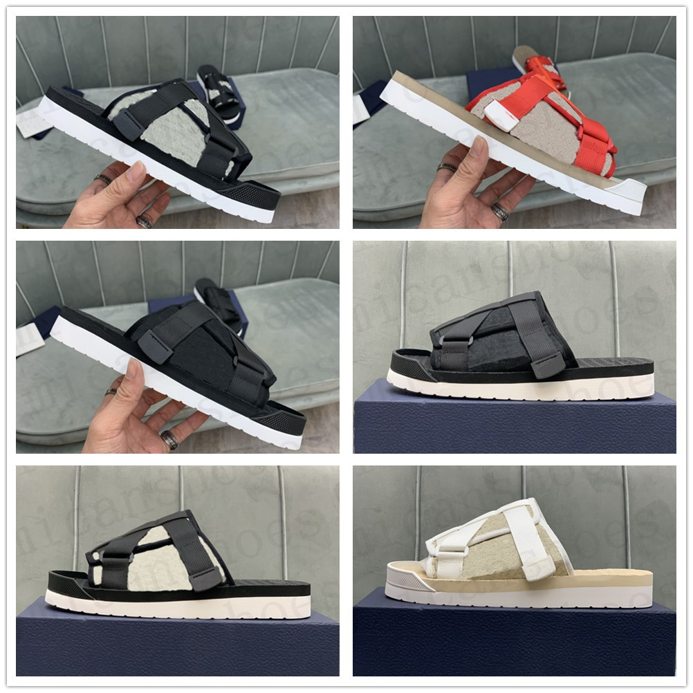 

Removable Shoes Oblique Embroidery Upper EVA TPR Outsole Buckle Strap Walking Slipper Breathe Freely White Black Red Size 38-44#, Others