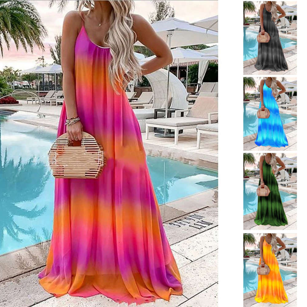 

Spring and summer fashion trend tie dye suspender dress sexy bra, Black;gray