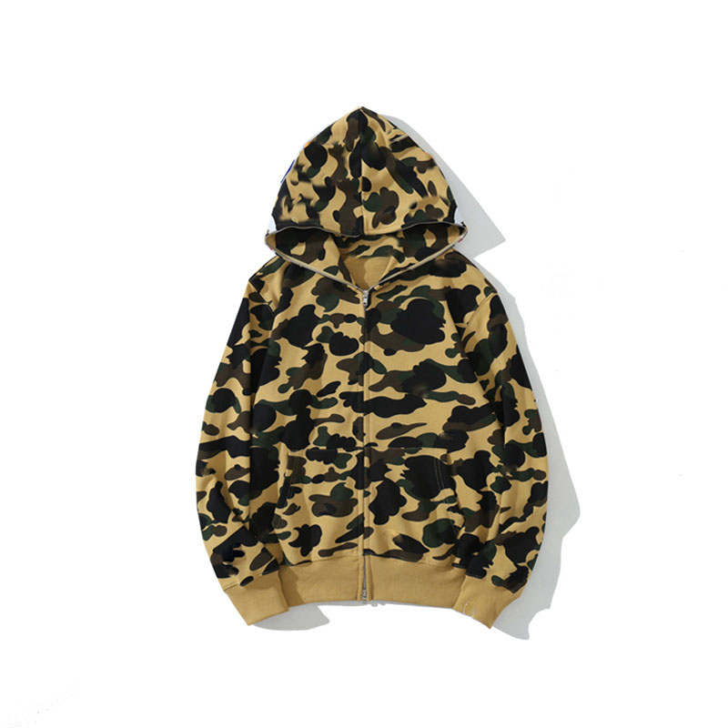 

Yellow Camo Shark Hoodie Bathing shark Camouflage Ape M Long Sleeve Full Zipper Jacket For Men, Don't pay it