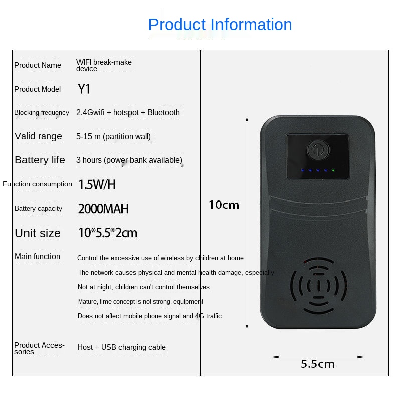 

NEW An ti Shielding of WIFI 2.4 + 5.8G WiFi jam mer Hotspot Signal in Wireless Network brok en