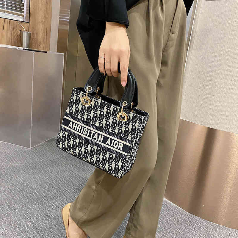 

72% OFF bag new women's bags handbag temperament old flower Single Shoulder Tote foreign style fashion trend messenger, Blue