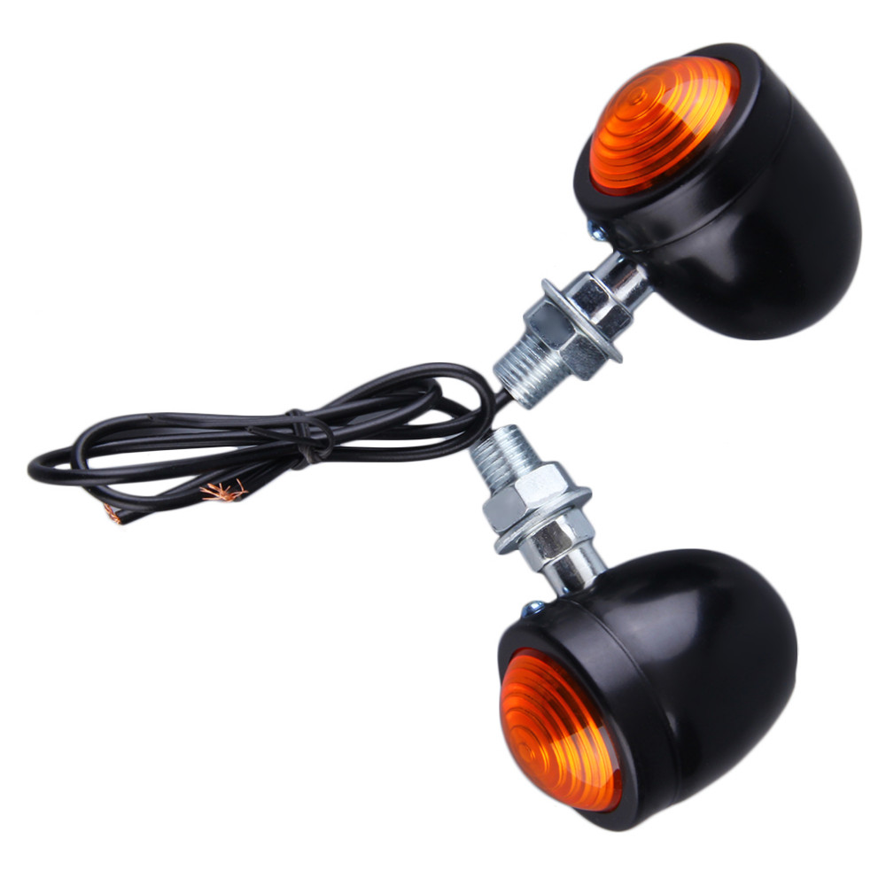 

2021 Motorcycle Universal Black/Silver Bullet Turn Signal LED Indicator Light Blinker Lamp Red For Cruiser Chopper Cafe Racerfree Free