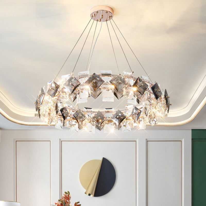 

New Modern LED Crystal Chandelier Pendant Lamps Hanging Lights For Dining Room Living Room Luxury Home Decor Light Fixtures Round Lustre