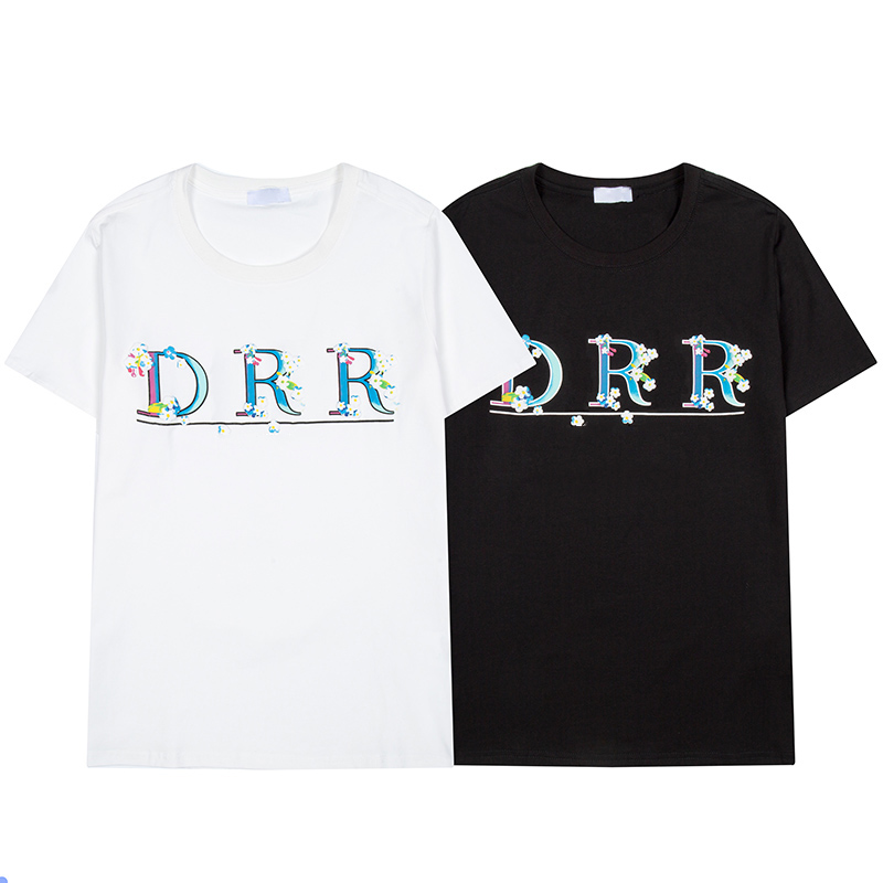

Mens T Shirts Tee Trend Women Designers T-Shirts letter flowers patterns Clothes 2021 Fashion Casual Men Clothing Cartoon print Short Sleeve, White;black