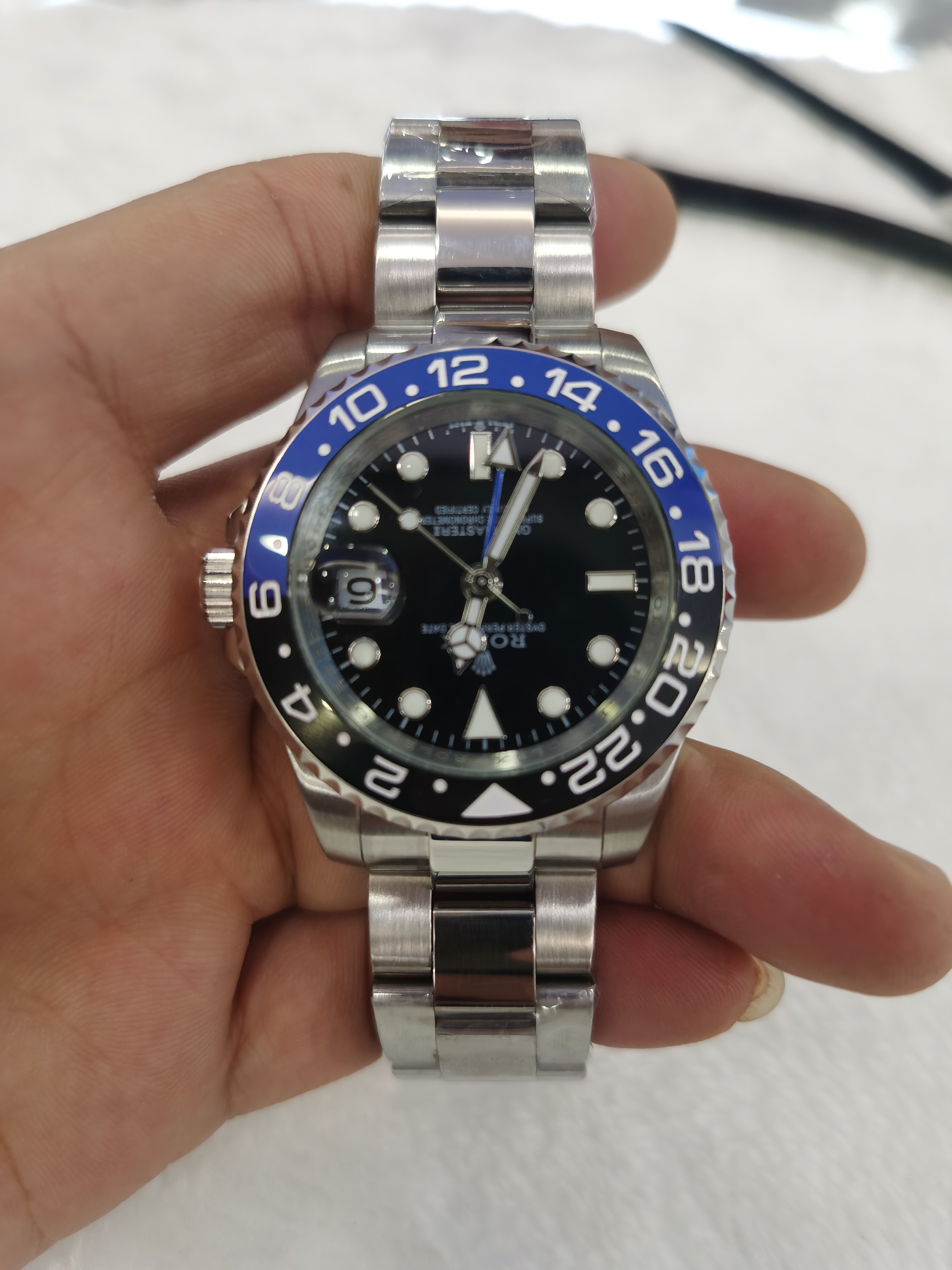 

With Original Box 11 Colors Mens Mechanical Sapphire Glass Watch Men Black blu Ceramic Bezel Superlative Date 116613 Gold Steel Sport Watches 9988, Style 1 original box + watch