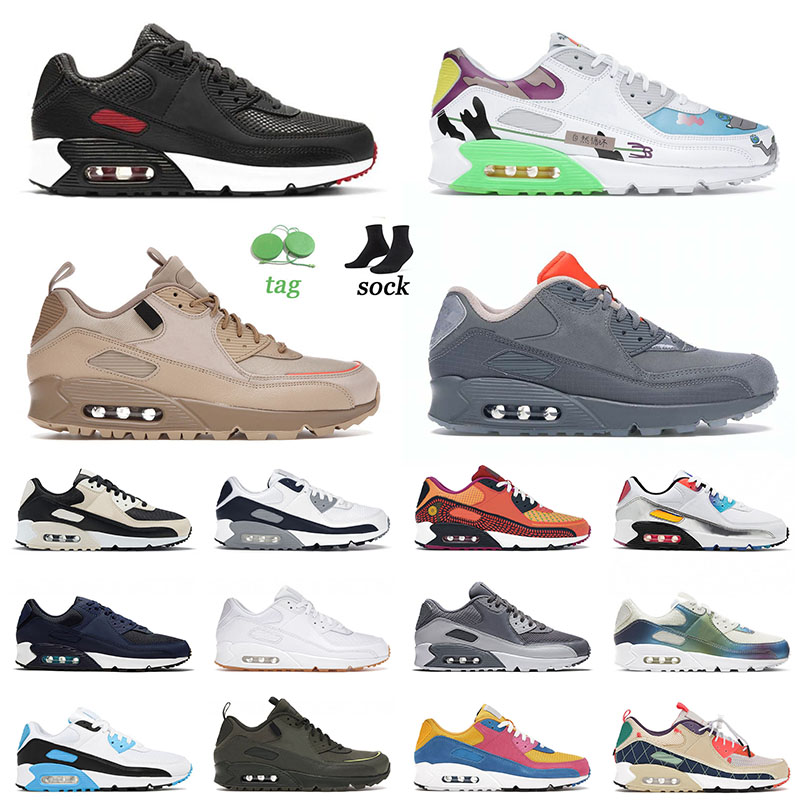 

Top Quality 2021 Mens Womens 90 Running Shoes SIZE US 12 Black White Flyleather Surplus Desert Camo Grey 90s Trainers Outdoor Sneakers Eur 46, C28 triple white leather