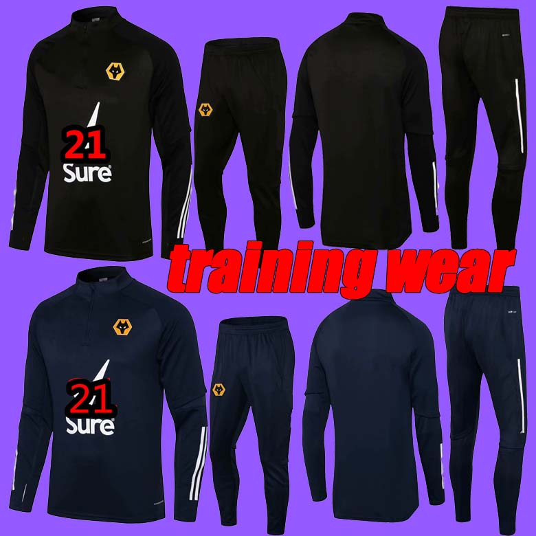 

men kit 2021 Wolves soccer jersey training wear 2122 Wolverhampton J.MOUTINHO SILVA PODENCE OTTO NEVES RAUL football shirt, Black
