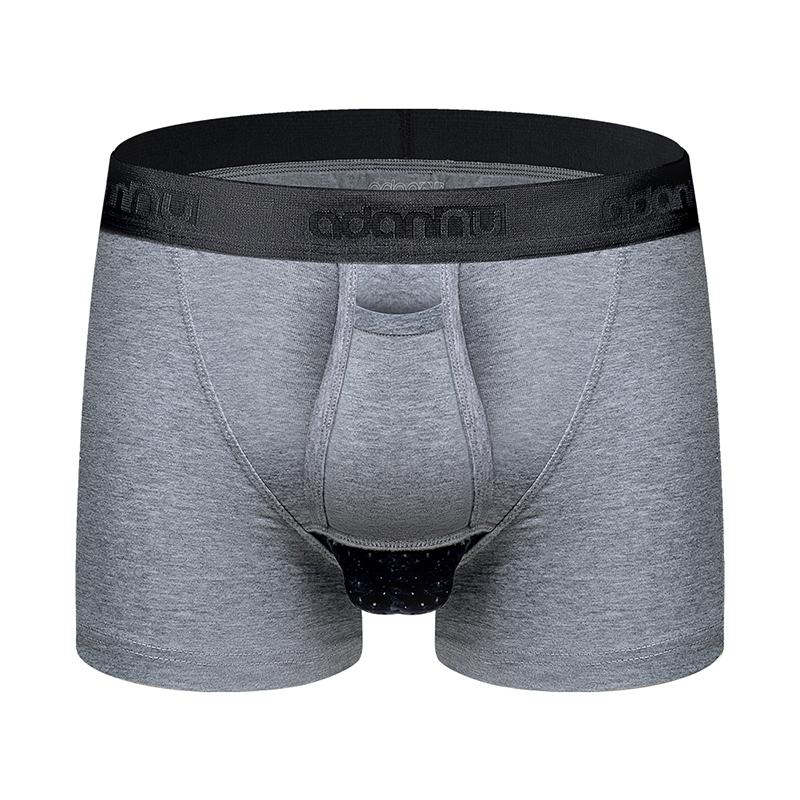 

Underpants ADANNU Arrivals Men Underwear Guns Separate Boxer Cotton Breathable Male Panties U Convex Shorts Calzoncillo, Black