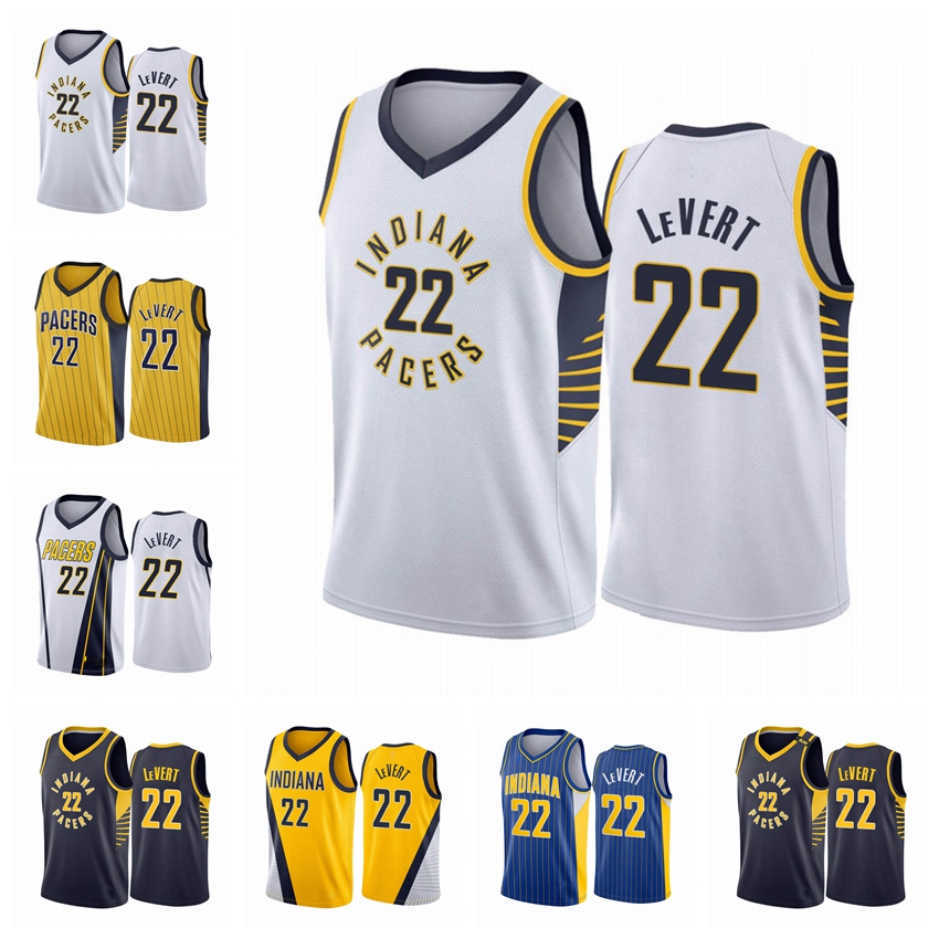 

Indiana Pacers MEN Caris LeVert Blue #22 Basketball Jersey 2021, Black
