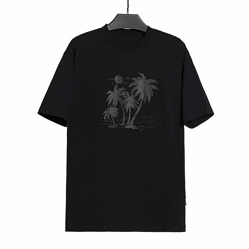 

2022ss Mens Letter Print T Shirts Black Fashion Designer Summer High Quality Top Short Sleeve Size :S- Top01