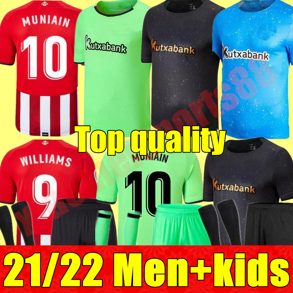 

21 22 Bilbao Soccer Jersey home Athletic RAUL GARCIA BERENGUER WILLIAMS 2021 2022 VILLALIBRE MUNIAIN YURI I.MARTINEZ goalkeeper GK Men + kids kit football shirt, Adult away