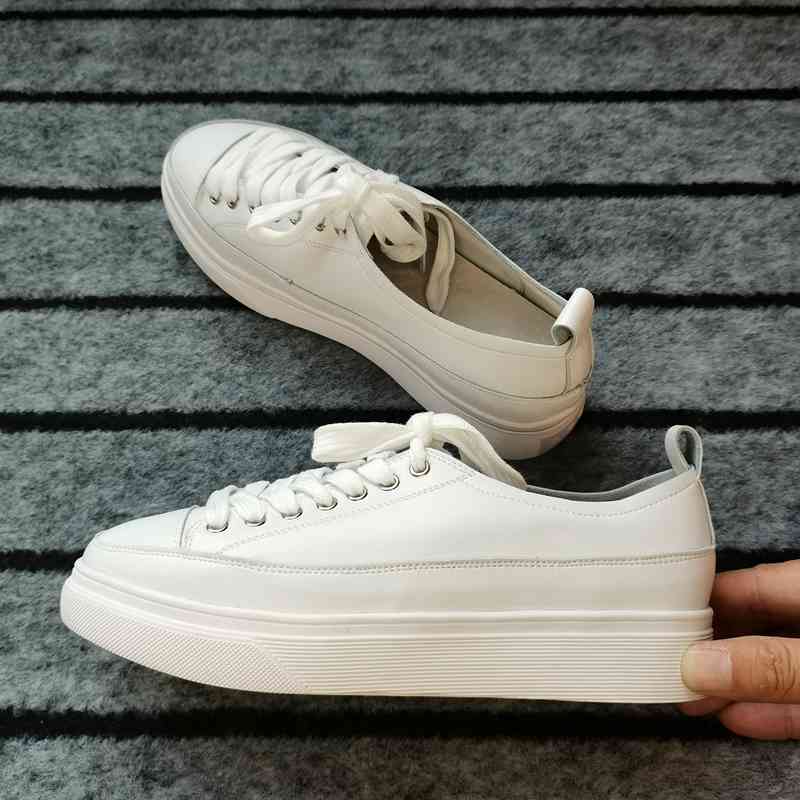 

sandals -autumn female pumps natural leather shoes 22.5-25cm length of cow moccasins background white casual sports w76a, Black