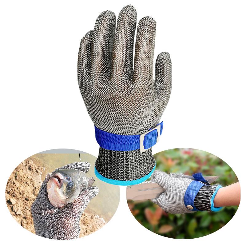 

Sports Gloves 1PC 100% Steel Wire Ring Iron Glove Cut Proof Stab Resistant Mesh Carpentry Butcher Tailor Operation Repair Outdoor Tool, Black
