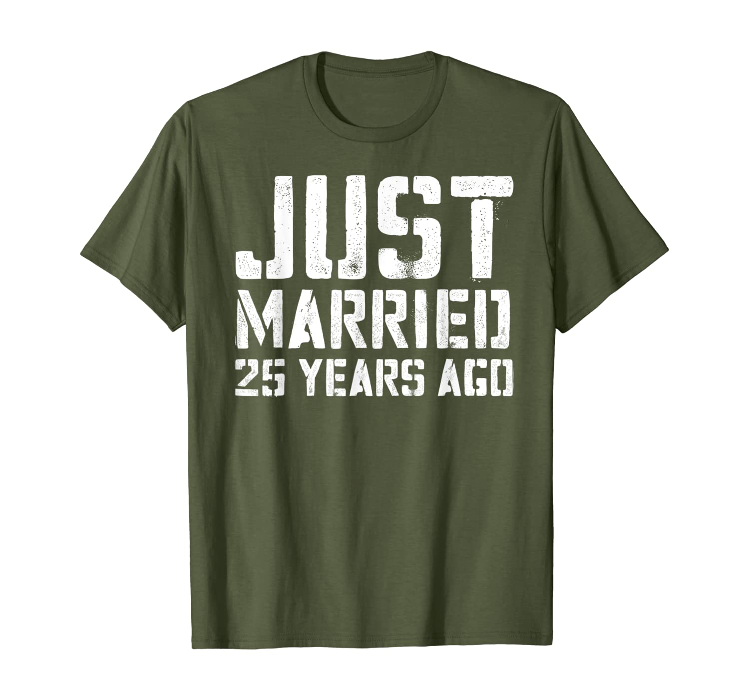 Just Married 25 Years Ago T-Shirt Wedding Anniversary Gift T-Shirt-image-698501216