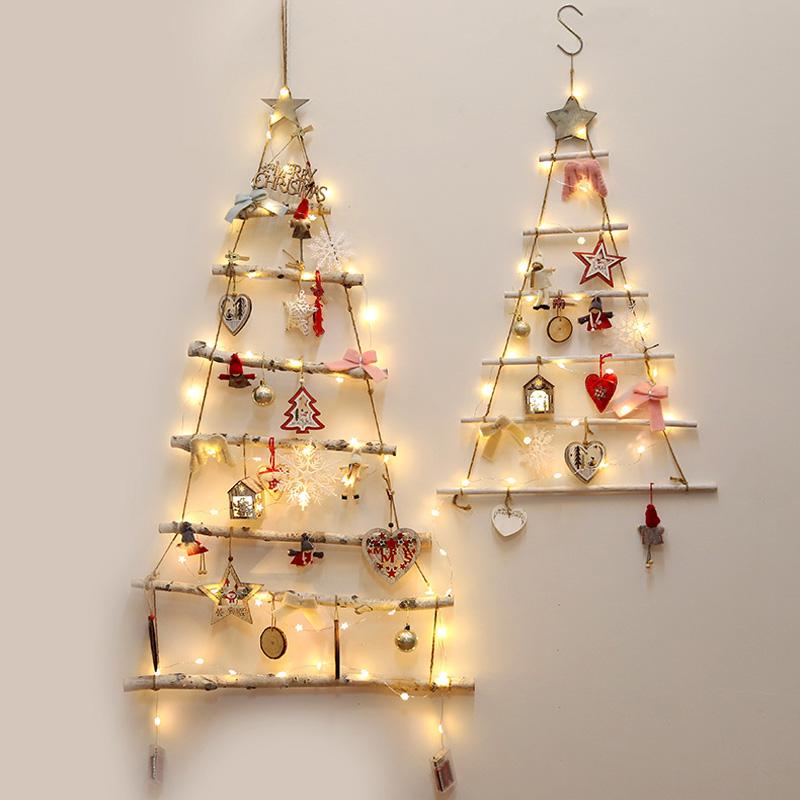 

Christmas Decorations Wooden Wall Hanging Tree Home Nordic Xmas Ornaments Pendant Year DIY Crafts Party Supplies Noel