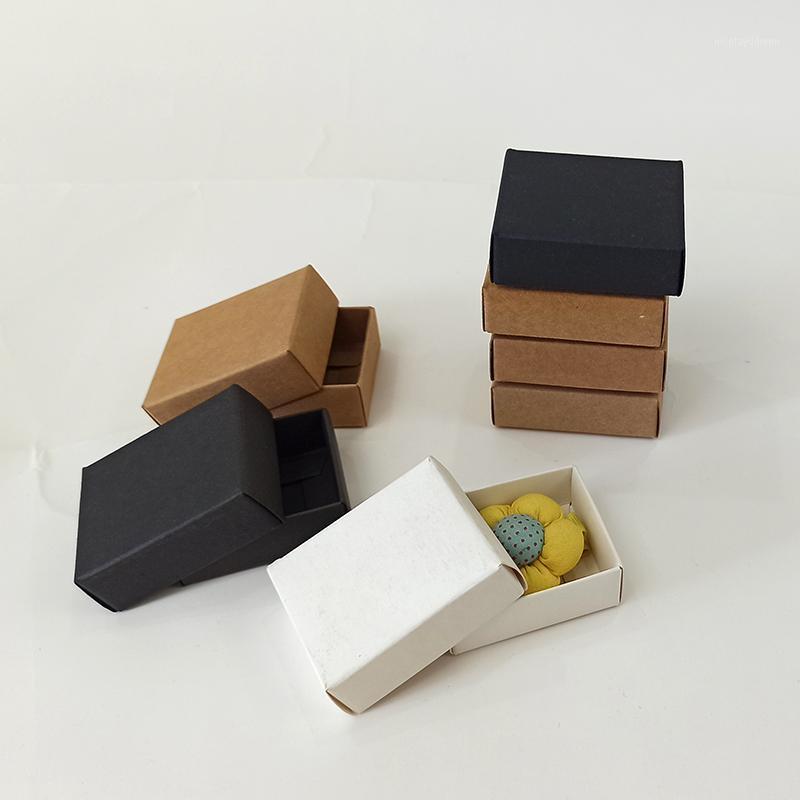 

Gift Wrap 1pcs/Lot Small Paper Boxes Kraft Craft Cardboard Carton Mini Cute Soap Candy Packaging Wedding Custom Box With 6x5x2cm