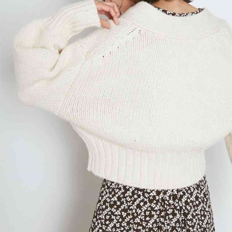 

Women's Sweaters Kuzuwata jacket loose female spring, simple with a v-collar, solid design casual X4LV, 1# shoe box