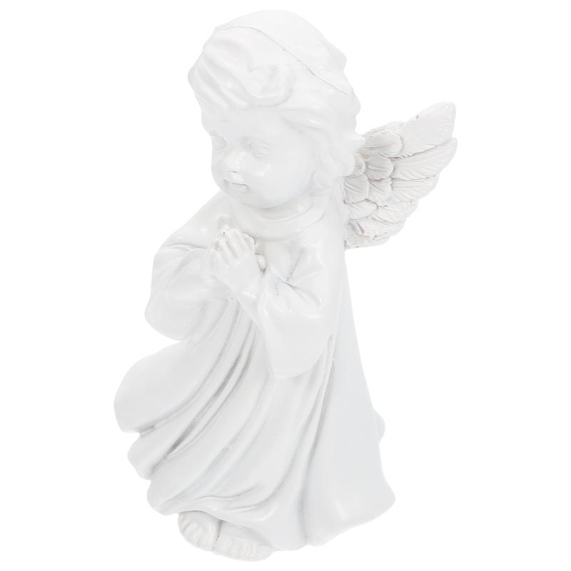 

Christmas Decorations 1pc Girl Figurine Resin Decoration Angel Praying Girls (White)
