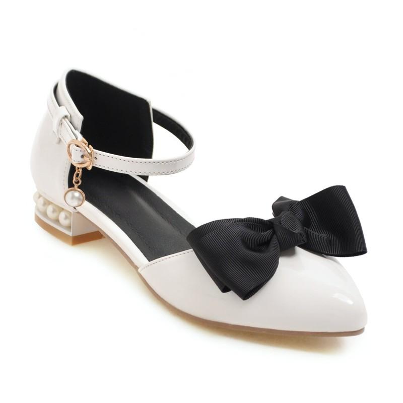 

Oversized Pointed Bow Decorated Flat Sandals Summer Ladies Women Shoes Woman, Black