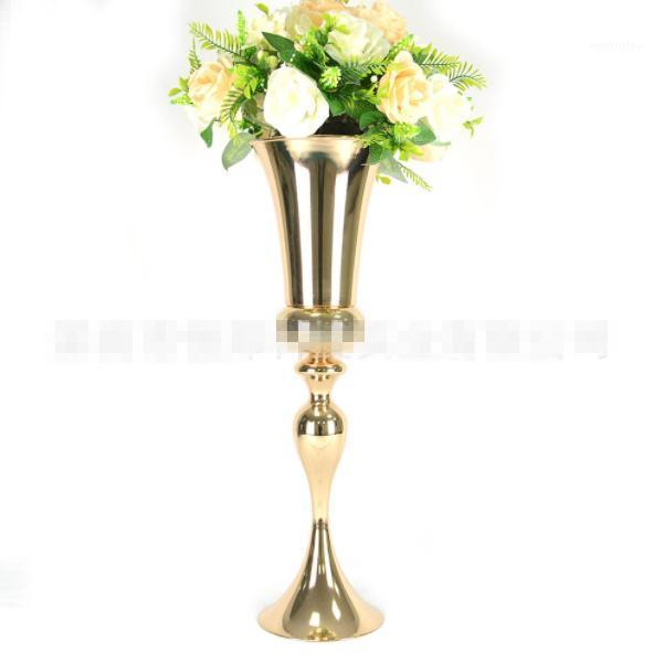 

Party Decoration 10pcs 65cm Tall )Wedding Centerpiece Gold Metal Flower Vase Wedding Walkway Stand Home Decor