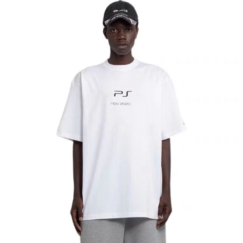 

Summer Spring PS joint Letter printed Tee 2021SS France Paris t-shirts men women Oversize Luxury Fashion High Street thsirt, Black