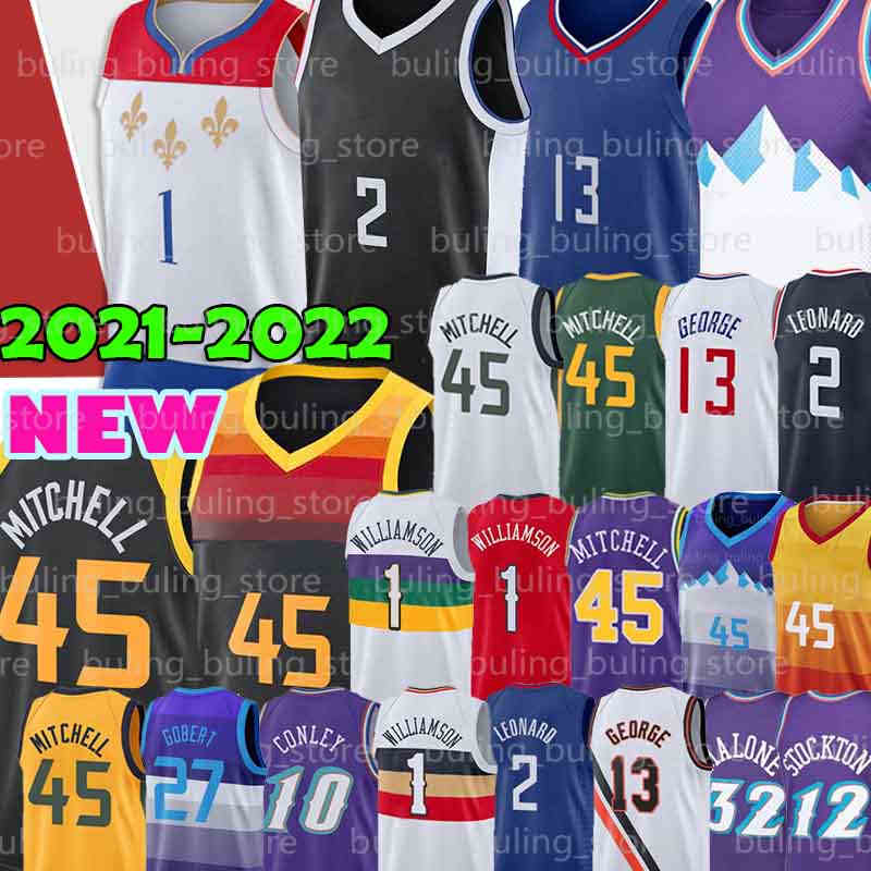 

45 Donovan Jersey Mitchell 2 Leonard 1 Williamson Paul 13 George Kawhi Basketball Zion 12 John Stockton Jerseys 32 Karl Malone Mike 10 Conley Rudy 27 Gobert 2021 2022