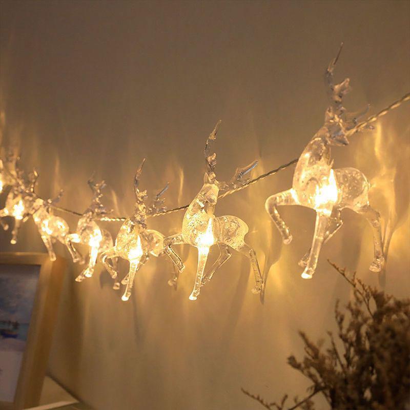 

Christmas Decorations Crystal Deer Lighted String 150cm 10Bulbs Decoration Outdoor Decor For Front Yards Year Party Home