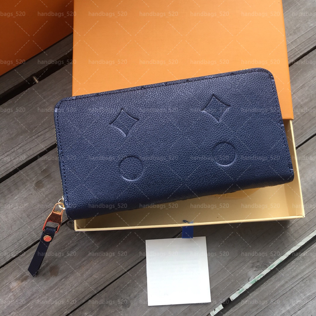 

Top Quality Zipper Wallets 6 Colors Luxurys Women Leather Long Bags Fashion Classic Letters Coin Purse Checkered Card Holder with Box, Red;black