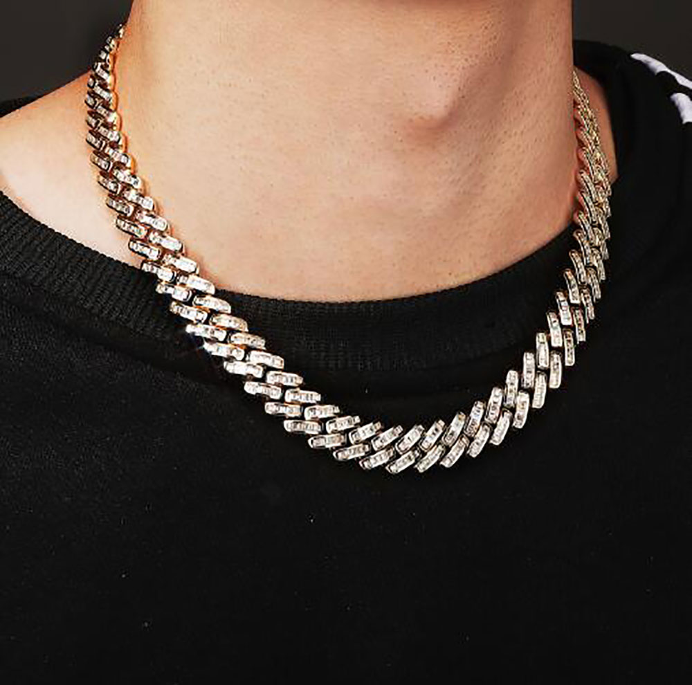 14k White Gold Cuban Link Chain 