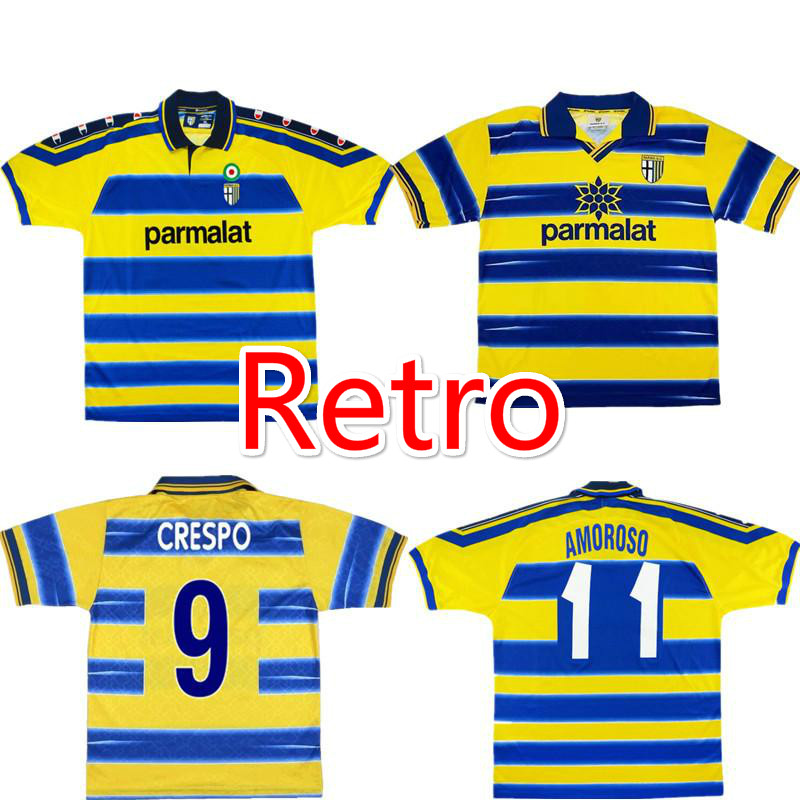 

1998 1999 2000 Parma CRESPO Retro Soccer Jersey 98 99 INGLESE GERVINHO KARAMOH football shirt AMOROSO F.CANNAVARO THURAM ancient maillot, 99/00