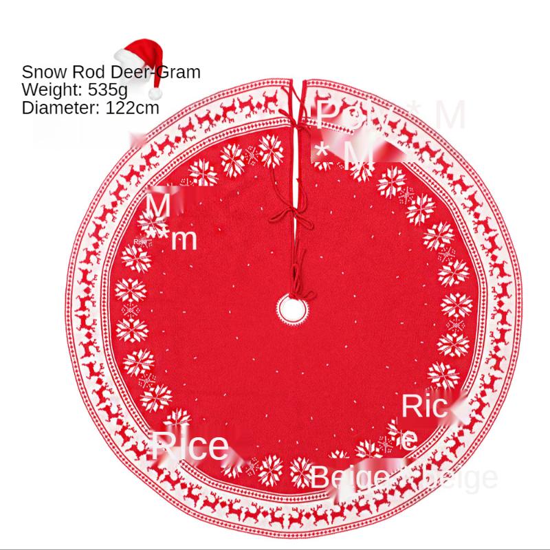 

Christmas Decorations 2022 Tree Skirt Knitted Apron Snowflake Deer Gifts