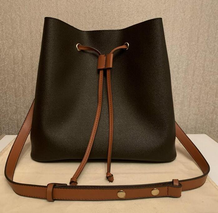 

Hot Sales Women Shoulder Bags Leather Old Flowers Bucket Bag with Scarf Four Colors Options 26cm, Extra express cost