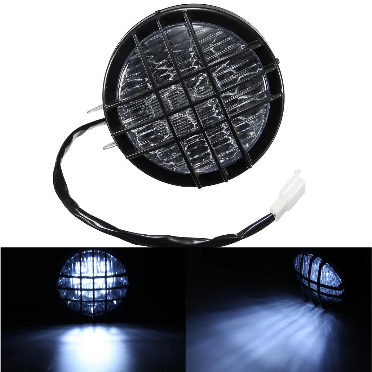 

5inch LED Motorcycle Grill Headlight Headlamp Light For Harley Chopper Bobber