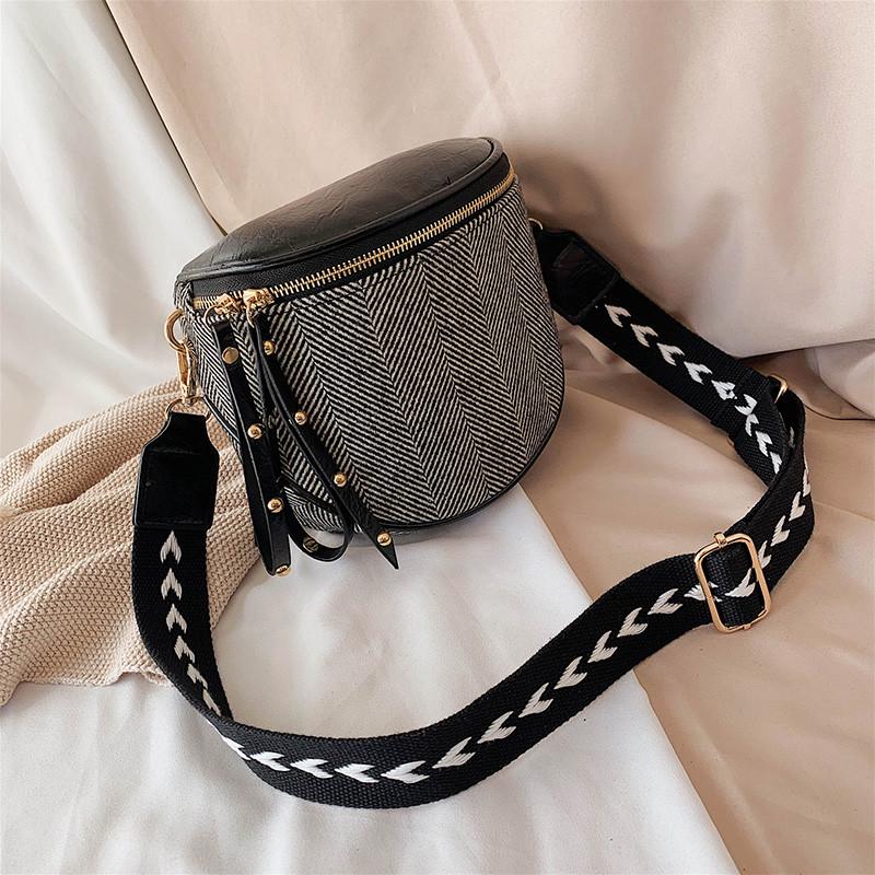 

Evening Bags Ladies 2021 Striped Pu Leather Shoulder Bag Casual Waist Luxury Design Messenger Wide Strap Handbag Wallet, Coffee shoulder bags