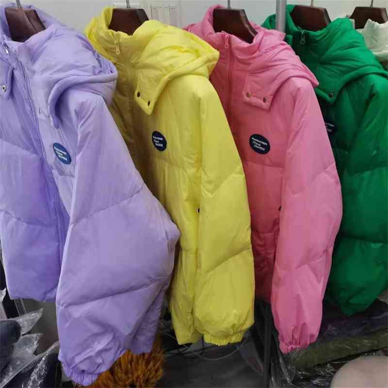 

Off season bread suit ad armband jacket women's 2021 new short white duck down small warm coat, Black