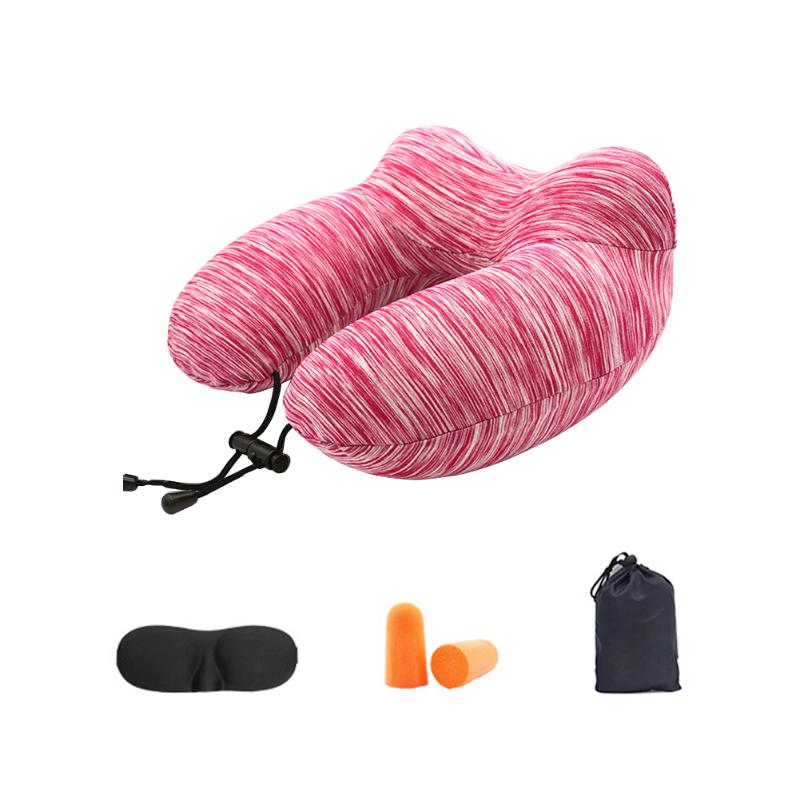 

Seat Cushions Women Men Travel Inflatable Neck Pillow With Carry Bag Plane Ergonomic Kids Adults Car Train Office Eye Cover Sleeping Earplug