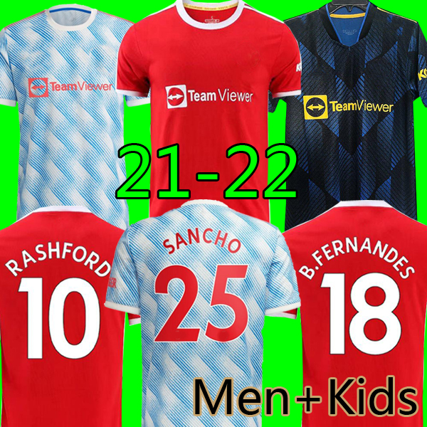 

21 22 Manchester United SANCHO Away Soccer Jersey RASHFORD SHAW Man Utd 2021 2022 Kits B.FERNANDES VAN DE BEEK LINGARD POGBA CAVANI Top Football shirt kids set Uniforms, Kids home