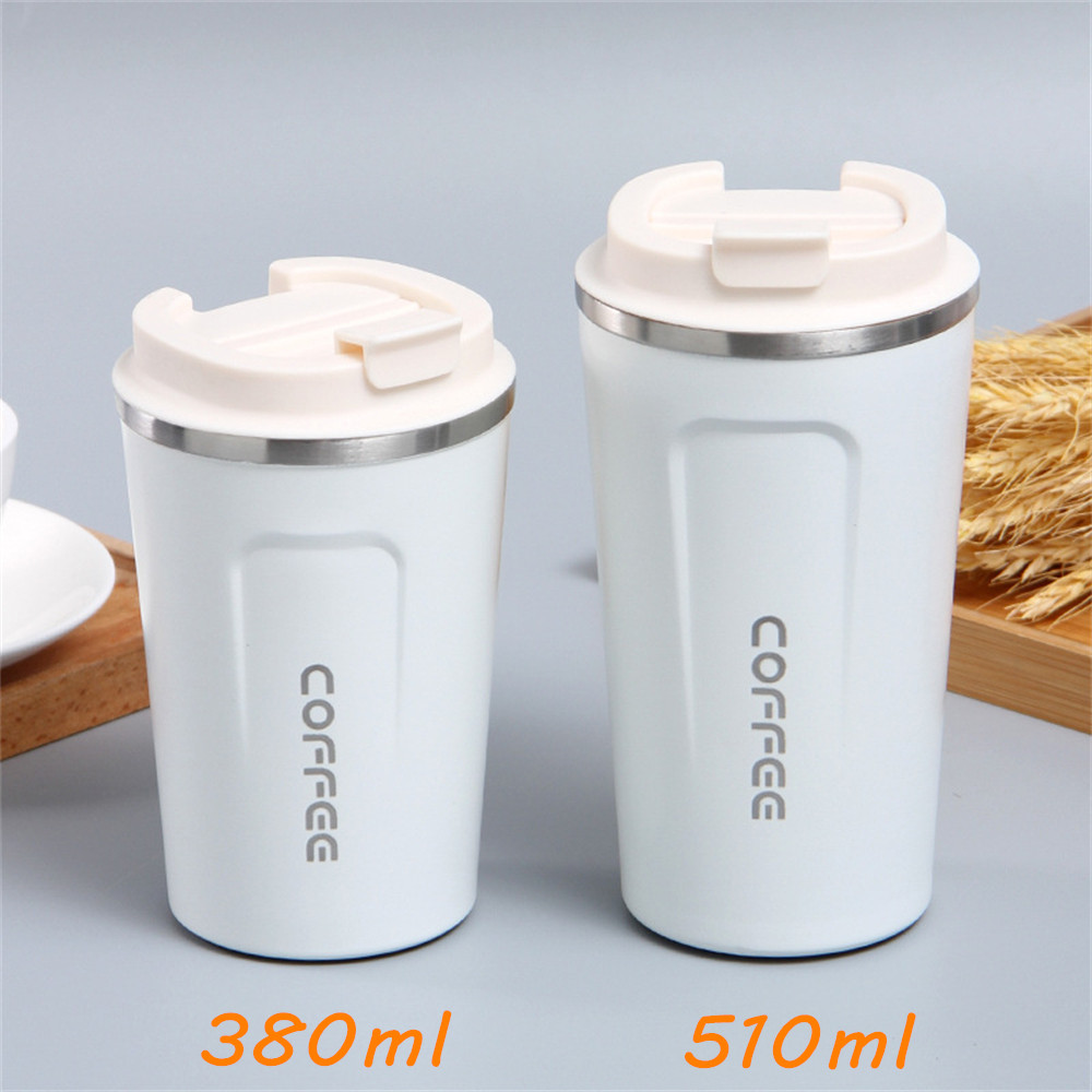 

380ml 510ml New Vacuum 304 Stainless Steel Coffee Cup Clamshell Car Office Mug Creative Outdoor Leisure Cup, Option for extra fee