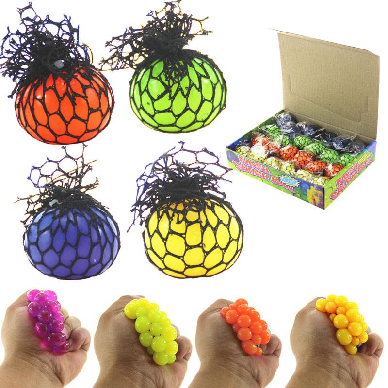 

5.0CM Mesh Squishy Grape Ball Fidget Toy Anti Stress Venting Balls Squeeze Toys Decompression Anxiety Reliever