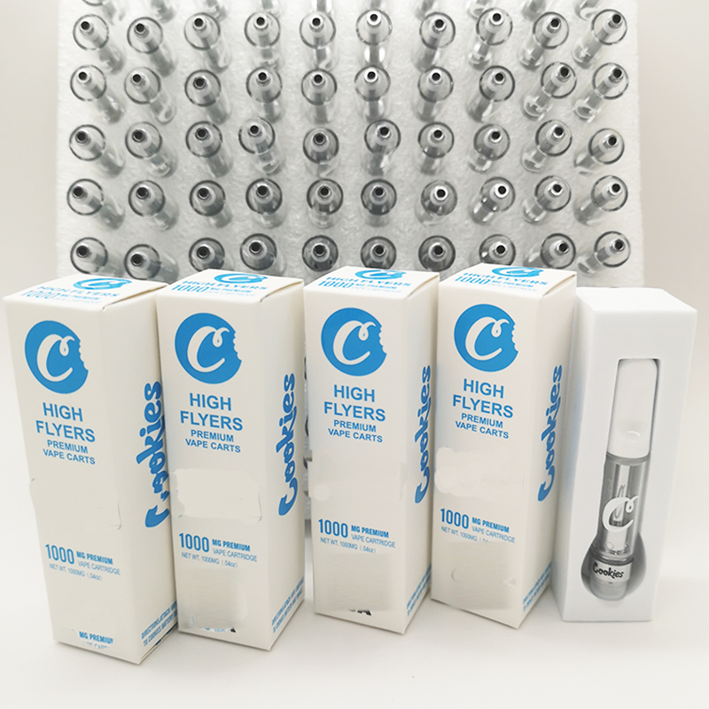 

Cookies Vape Cartridge 1.0ml 0.8ml High Flyers Atomizers Packaging Box 510 Thread Vaporizers Ceramic Coils Cartridges E Cigarettes Glass Tanks Empty Vape Pen
