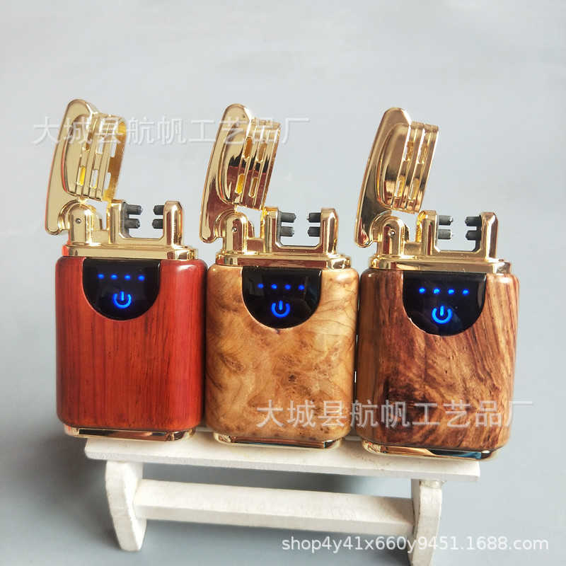

Sandalwood rechargeable electronic version double arc touch screen induction red sandalwood Huali Yabai lighter