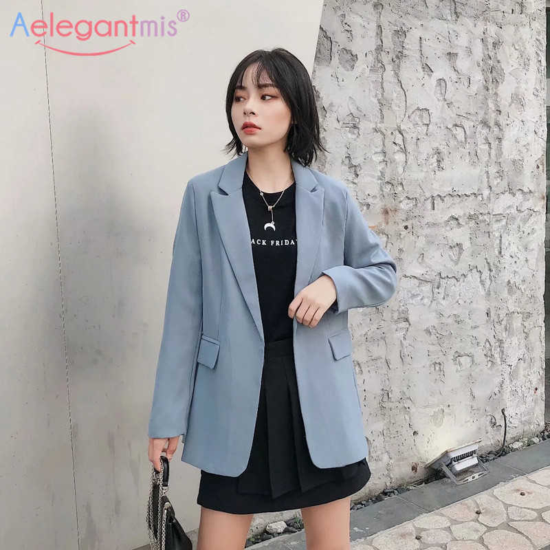 

Aelegantmis Office Lady Black Casual Blazer Women Pockets Jacket Long Sleeve Slim Work Suit Coat Ladies Business Blazers Outwear 210607, Orange