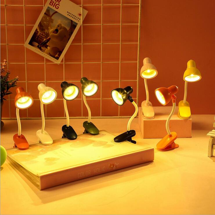 

Mini portable book lights clip small led table angle adjustment desk reading lamp
