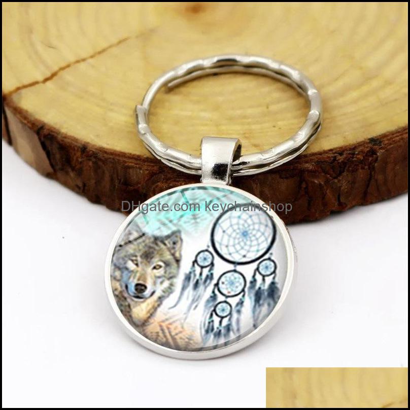 Leader Of The Pack-Wolf Dome Keyring Glass Cabochon Keychain Purse/Bag Charm 