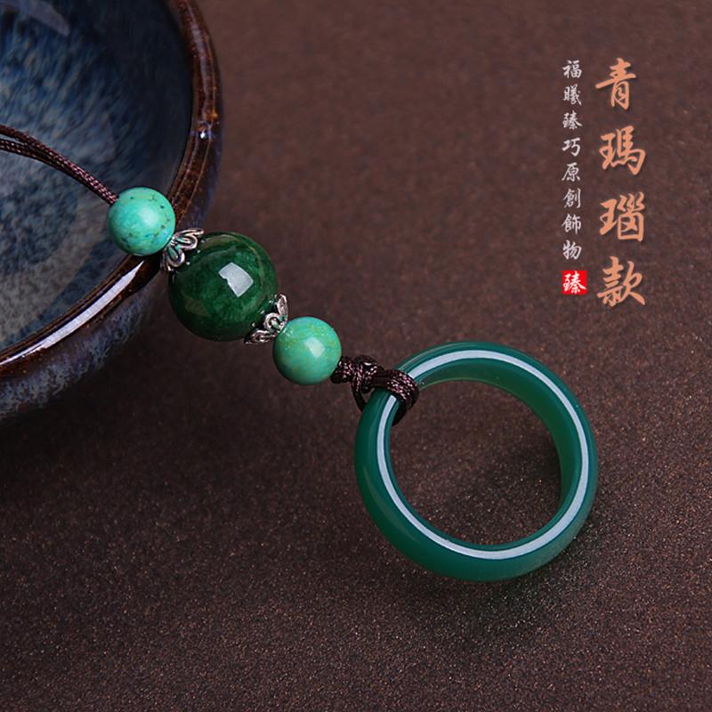 

Keychains Natural Stone Creative Key Chain Mobile Phone Lanyard Short Transfer U Disk Ring Buckle