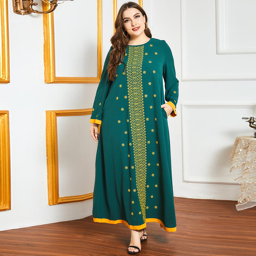 

Ramadan Eid Embroidery Muslim Women Dress Abaya Saudi Arabia Turkey Islam Clothing Dresses Vestido De Mujer Robe Longue Arabic